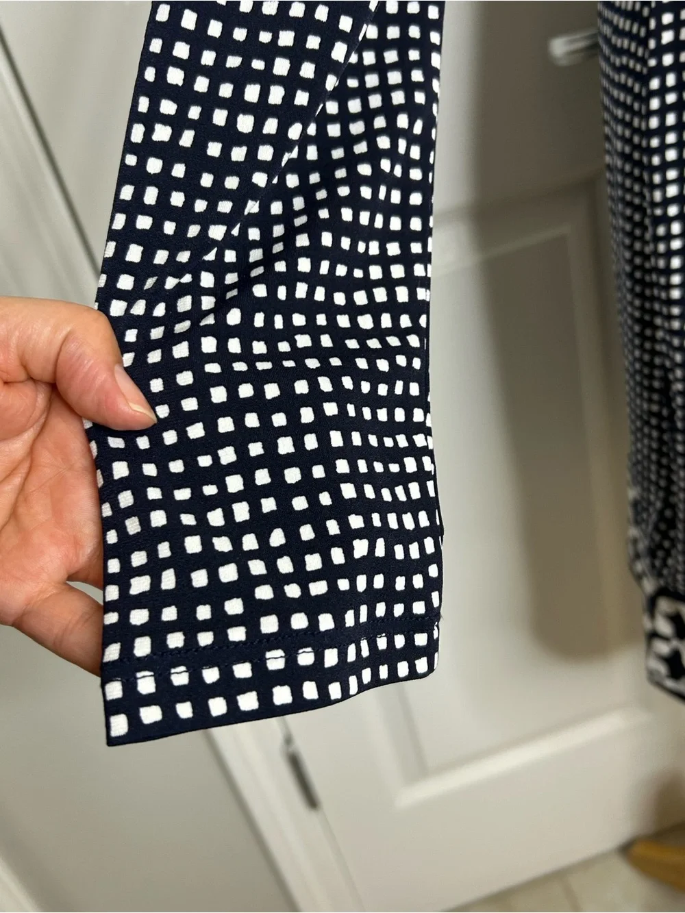 Michael Michael Kors Navy Geometric Print Long Sleeve Shift Dress Size M